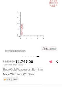 Giva Rose gold Wavecrest Earrings