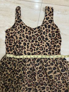 Animal Print Mid Knee Length Dress