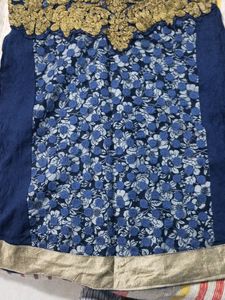Jari Neavy Blue Women Kurta