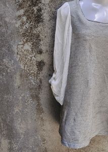 CUTE KOREAN GREY  AND OFF WHITE TOP