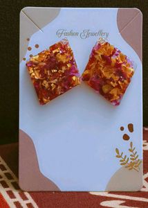 Handmade Resin Flower Earrings