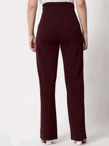 Wide Leg Trousers - Plum