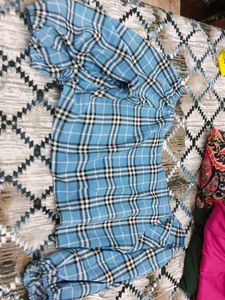 Blue Plaid Top