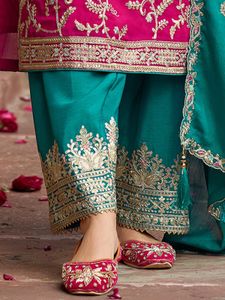 Eba LifeStyle Pink Embroidered Straight Kurta Set