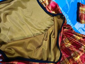 Vintage Style Plaid Mandarin Collar Velvet Top