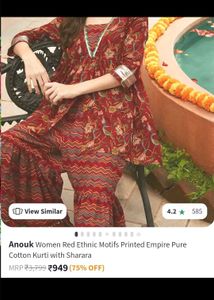 Anouk Pure Cotton Kurti Sharara Set