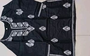 Women Black Rayon Kurti