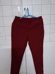 maroon Slim Fit Pants