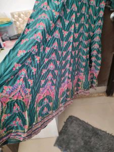 W Elegant Green Printed Maxi Dress