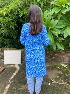Women Blue Kurta Set , For Daily | Office| Festiva