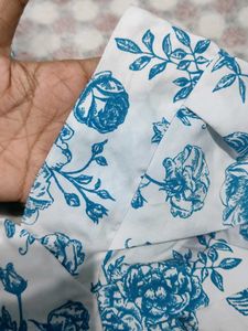 Corset Style Puff Sleeve Floral Top