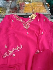 Pink Embroidered Kurta Set