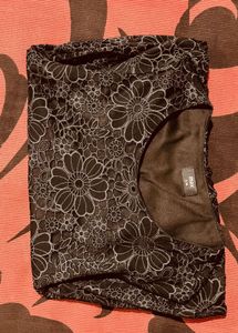 Black Floral Print Top