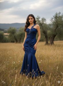 Elegant Navy Blue Gown