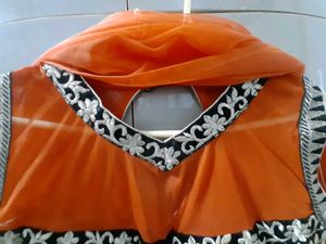 Orange Embroidered Kurta Set
