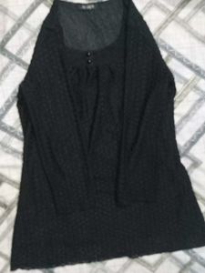 Black Sheer Long Sleeve Top