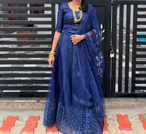 Elegant Blue Anarkali Suit