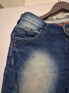 Acid Wash Blue Ray Denim Jeans