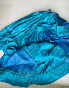 Paper Silk Blue Saree
