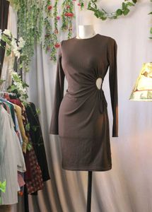 Brown Cutout Mini Dress