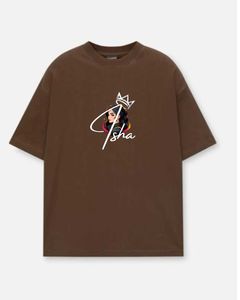 Dropshoulder tee, rich brown colour