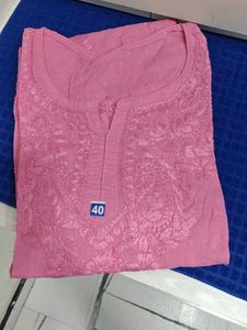 Pink Embroidered Kurti