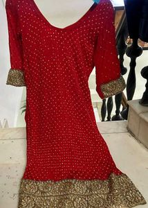 Red & Gold Embellished Suit