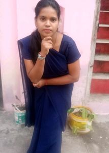 Navy 💙 Blue Saree For College