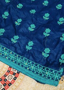 Blue Floral Embroidered Top
