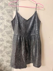Sparkly Silver Mini Romper