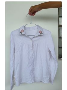 Floral Embroidered White Blouse