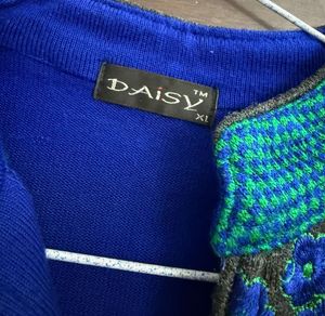 Embroidered Blue Knit Kurta