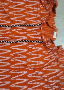 Orange Printed Kaftan