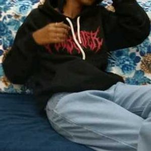 Black Graphic Print Hoodie