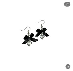 Black Bow Earrings