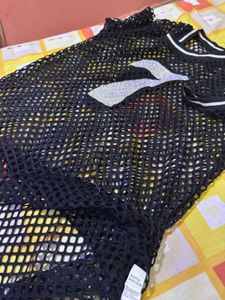 Mesh Jersey Dress with Rhinestone 7