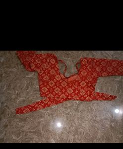 Red Patterned Blouse