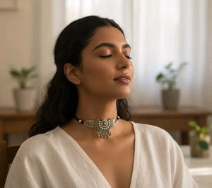 Brand New Boho Oxidised Silver Necklace