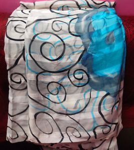 White-Blue Floral Saree