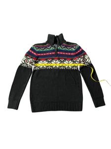 Patterned Half-Zip Sweater