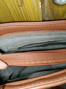 Brown Striped Tote Bag