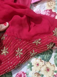 Elegant Red Embroidered Kurta