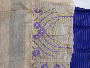 Cotton Silk Purple Saree With Blouse