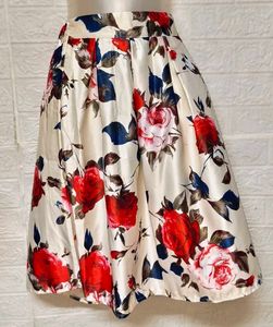New Piece Satin Floral Skirt Fixed Price