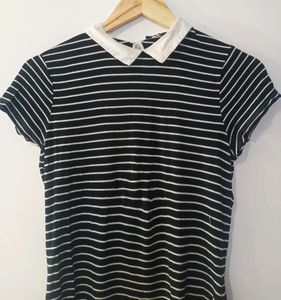 Redtag Women Black And White Striped Bust 32 |Wais