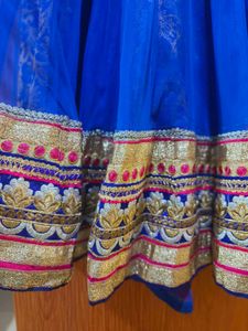 Women Designer Pink Blue Lehenga