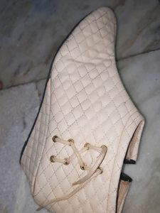 White Colored Fabcy Boots