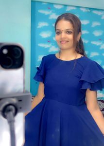 Cobalt Blue Ruffle Sleeve Dress