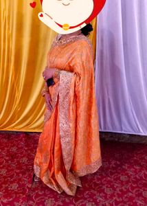 Elegant Lemon Color Complete Saare With Blouse