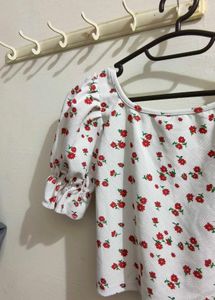 Floral Print Tie-Front Top